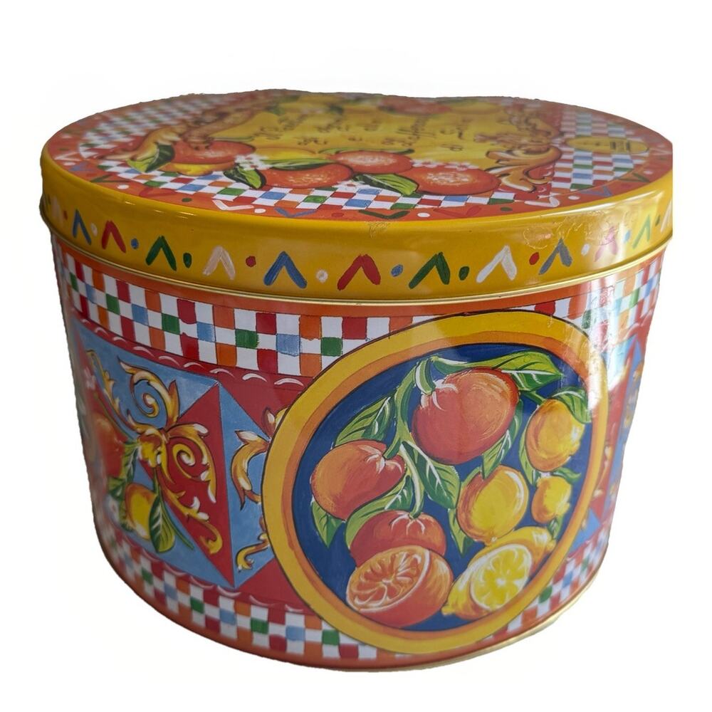 Dolce Gabbana Fiasconaro Panettone Colorful Empty Round Tin With Booklet 10x7